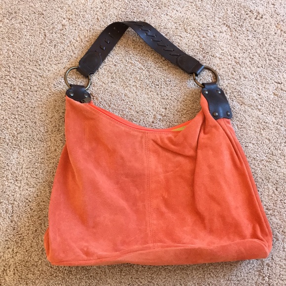 Maurizio Taiuti Handbags - Beautiful, Orange suede bag.